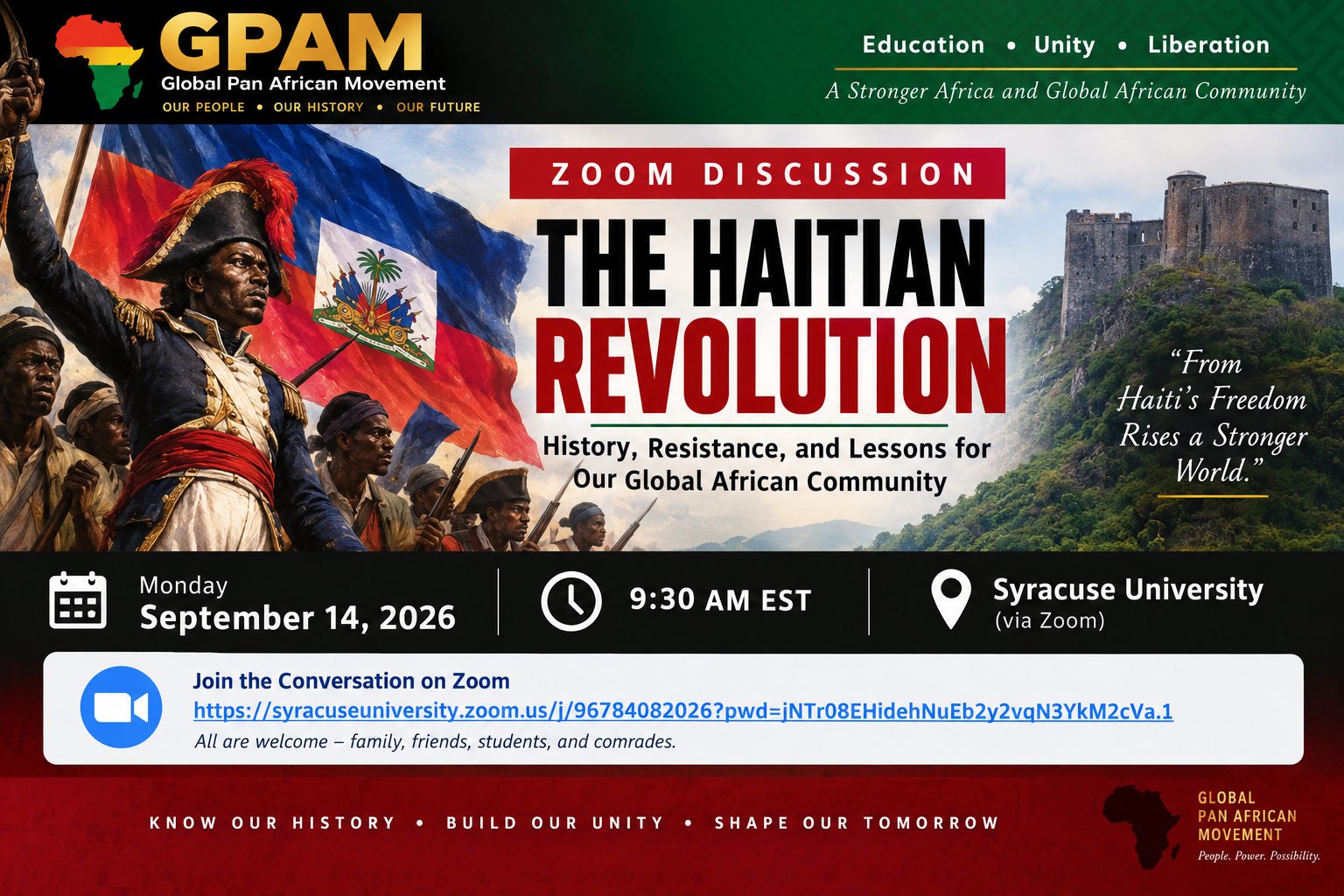 Zoom Discussion on the Haitian Revolution